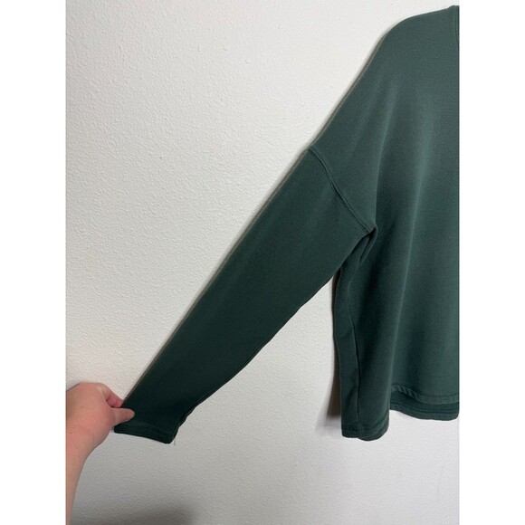 Madewell Small Superbrushed Easygoing Sweatshirt Midnight Green Fleece Crewneck - Picture 7 of 14